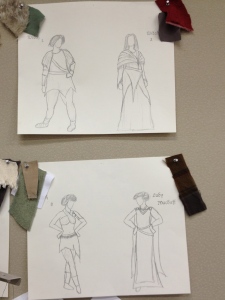 Working Sketches - Witches 1, 2, 8 and Lady Macduff
